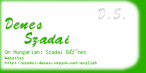 denes szadai business card